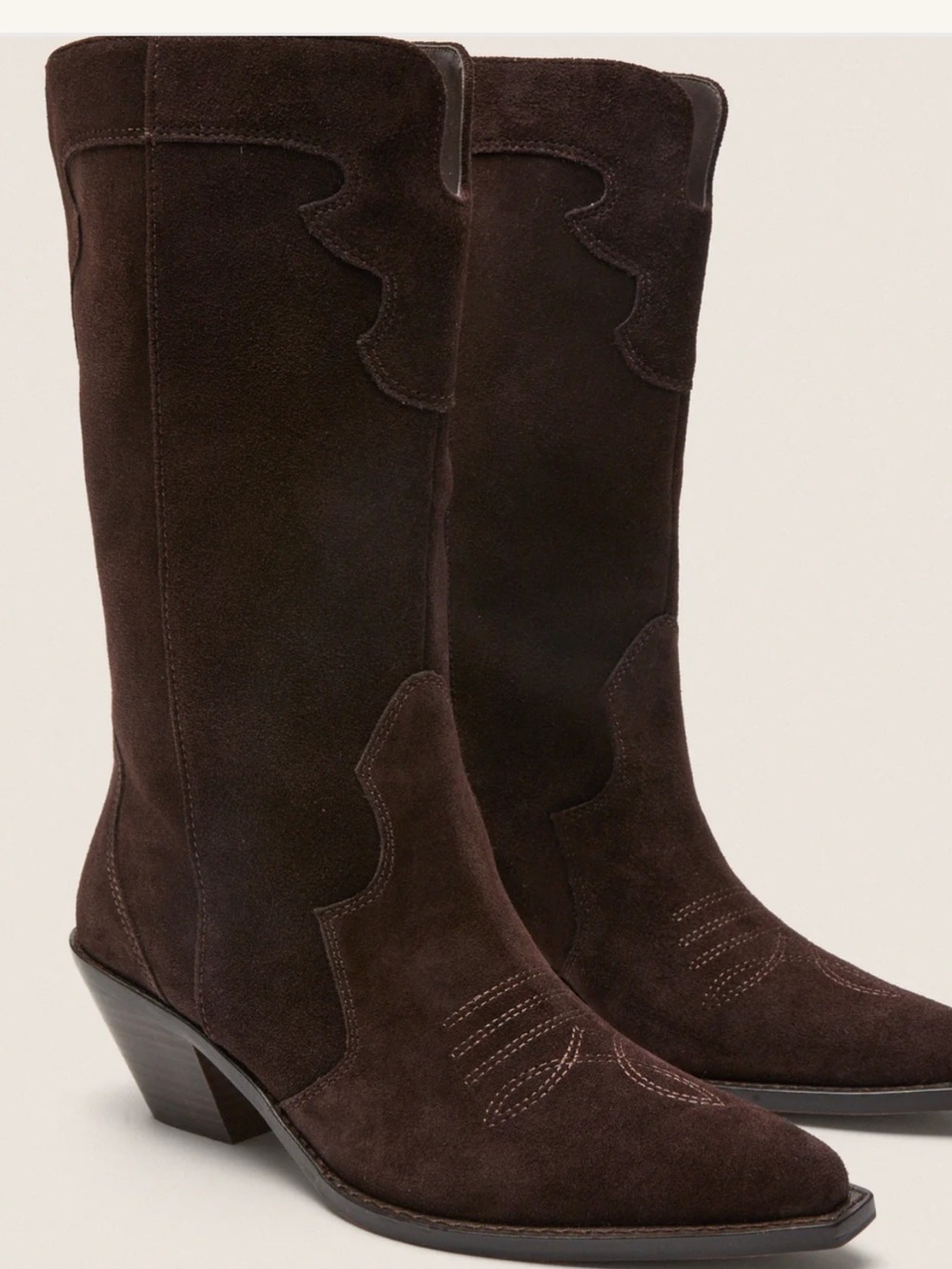 Tuckernuck Dark Brown Suede Western Knee Boots